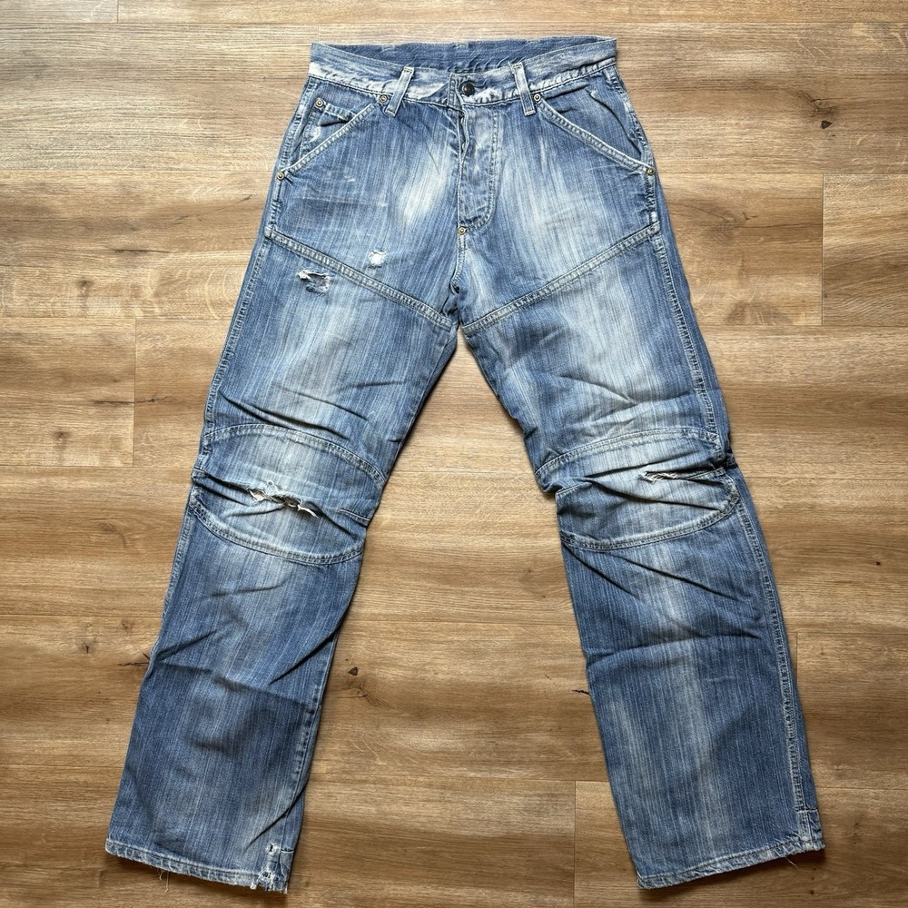 Men's Blue Distressed Denim Jeans